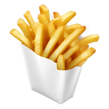 French fries in white packaging sticker