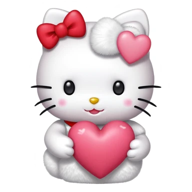 hello kitty with heart sticker