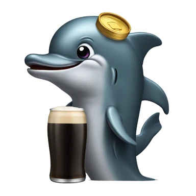 can you create me a dolphin drinking guinness  sticker