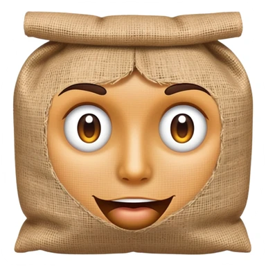 face with burlap sack texture sticker