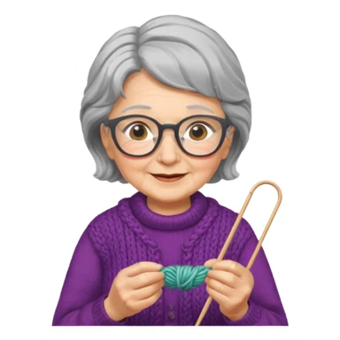 grandma knitting sticker