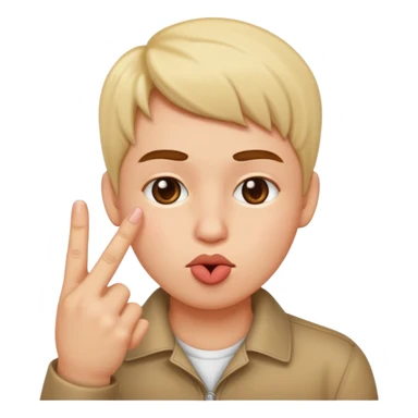 Kissy face middle finger sticker