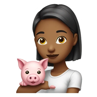 Girl with piggy sticker