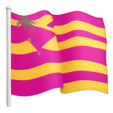 floptropica flag with a pink background and yellow stripes sticker