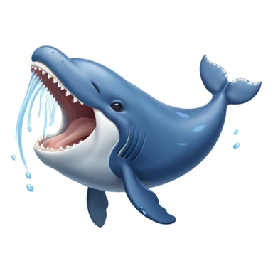 Cinematic Cute Yawning Humpback Whale Portrait Emoji, Head tilted slightly with a dramatic, wide-open yawn, showcasing a massive yet gentle blue-gray body with gently rippling baleen plates and sleepy, half-closed eyes, Simplified yet irresistibly adorable features, highly detailed, glowing with a soft, cozy marine glow, high shine, relaxed yet expressive, stylized with a dash of whimsical deep-sea charm, soft glowing outline, capturing the essence of a drowsy yet affectionate humpback whale that appears ready to drift into a deep-sea slumber! sticker