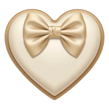 white heart with beige bow sticker