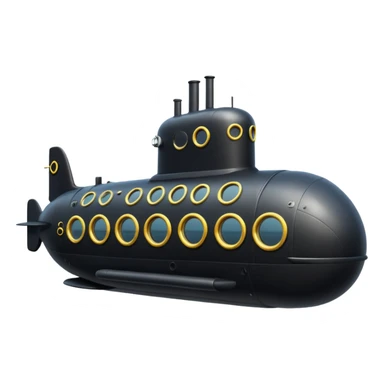 can you generate an emoji of a black submarine with two portholes? sticker