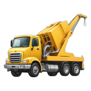 tow truck carrying a truck sticker