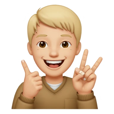 Laughing with middle finger sticker