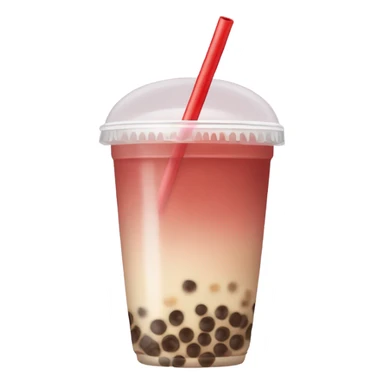 Bubble tea with beige straw red sticker
