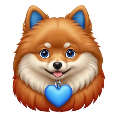 Pomeranian With Red Skin Blue eyes And Blue Tail sticker