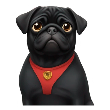 Black pug with the Golden Gate Bridge San Francisco sticker