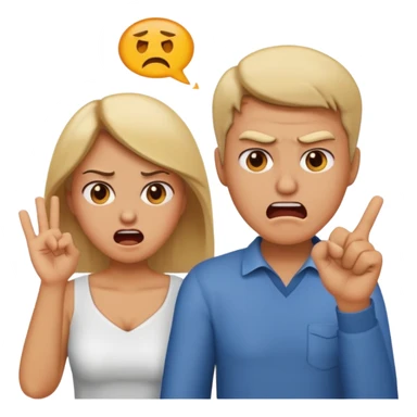 married couple arguing, emoji style, woman gesturing sticker