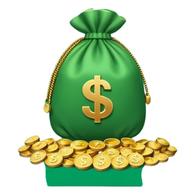 money bag featuring a play button symbol, with a pile of coins next to it sticker