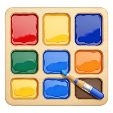 artist color palette with paint dabs sticker