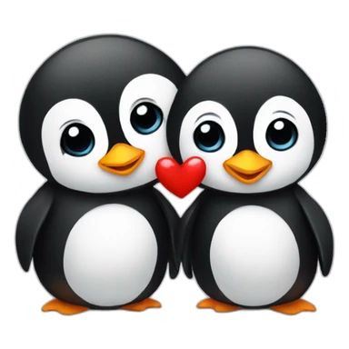 Penguin love sticker