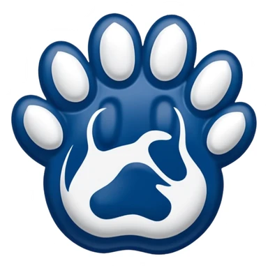 Penn state nittany lion paw in blue and white sticker