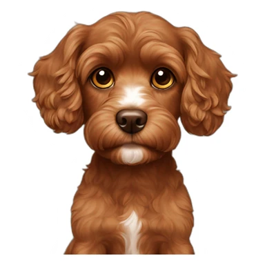 All brown Cavoodle with short hair sticker