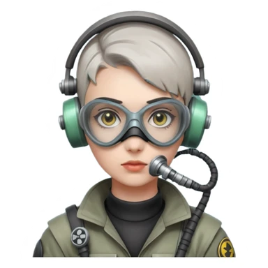 cyberpunk gasmask girl programmer buzzcut sticker