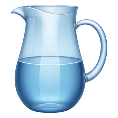 A water pitcher, transparent, slightly blue water, no lid, no droplets, tall. Without a handle and without nose.
 sticker