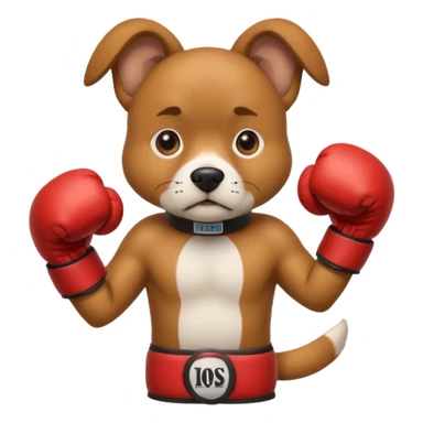 Dog wearing boxing gloves sticker