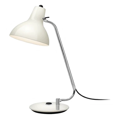 Lamp Poul Henningsen for Louis Poulsen PH 2/1 table lamp in white and chrome sticker
