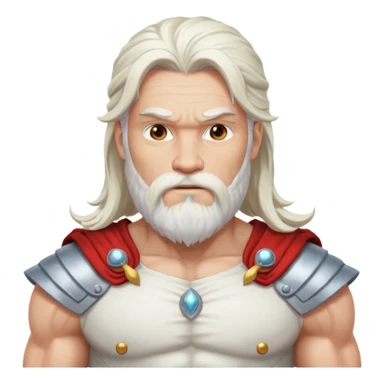 Jupiter, God of Thunder from Gods and Goddesses with long white hair and beard, white outfit sticker