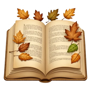 beige autumn open book with leaves on it sticker