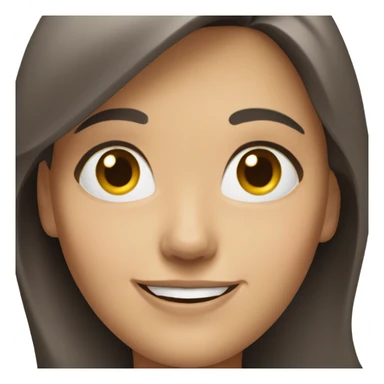 white woman happy face with dark brown hair sticker