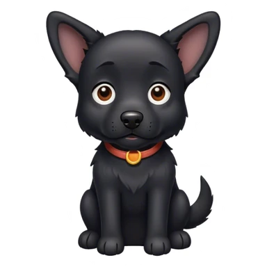 Black dog one ear up one ear down sticker