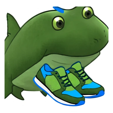 Tiburón con zapatos azul sticker