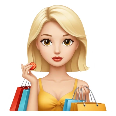 Elegant blonde model shopping sticker