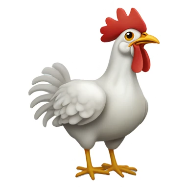 a confused chicken with the head of a fish sticker
