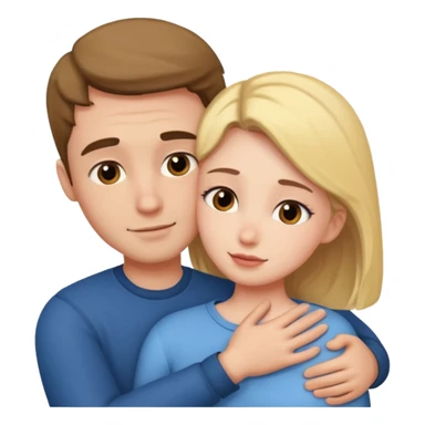 Create a man hug his girlfriend from front like 🫂 sticker