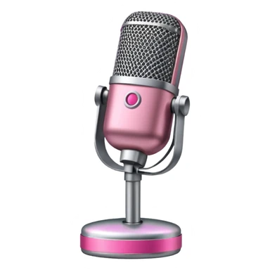 microphone with pink strip on bottom sticker