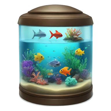 Nostalgic aquarium with sea life inside and colored lights  sticker