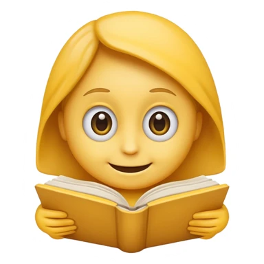 smiling face emoji reading a book sticker