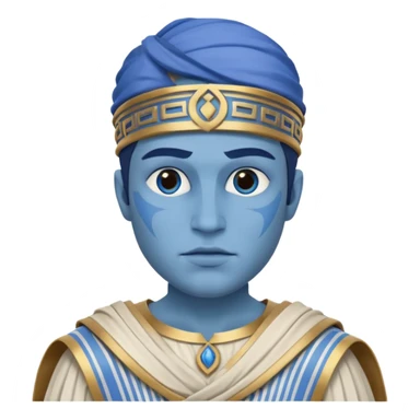 🤷🏻‍♂️  Quiero que lo ambientes en Grecia vestimenta y sea de piel azul sticker