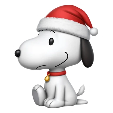 Snoopy wearing a Christmas hat  sticker