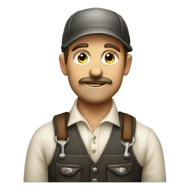 Victorian era worker auto mechanic man sticker