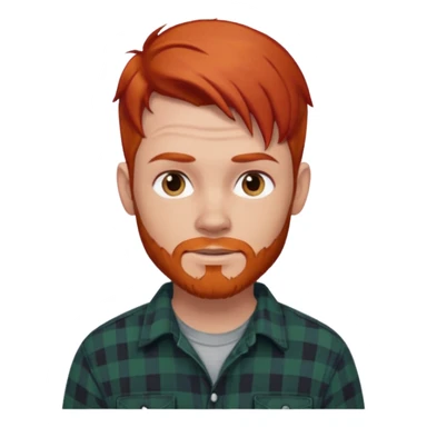 Hombre, pelirrojo, tatuado camisa franela sticker