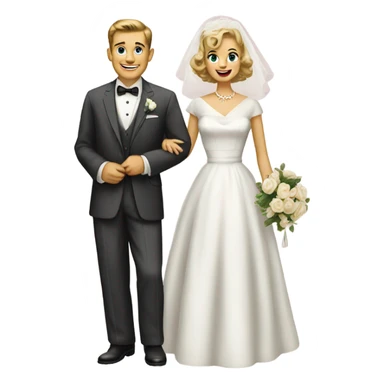 1950's Bride & Groom sticker