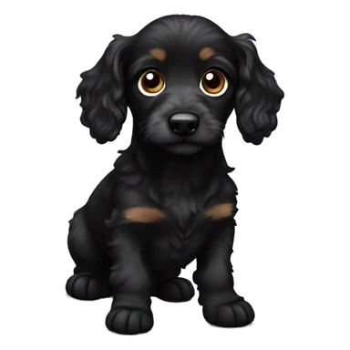Black Doxiepoo with white  sticker