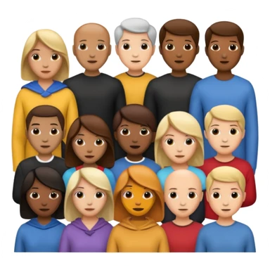 create an emoji for a group of actors with no face, just there heads. like in the ios emoji. a crowd sticker