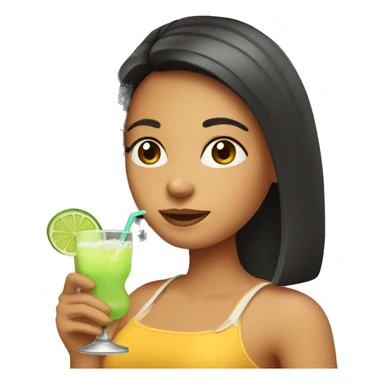 girl drinking a margarita  sticker