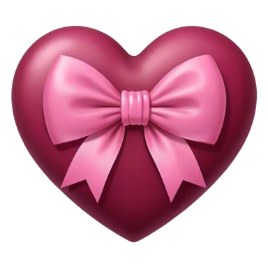 Burgundy heart with a pink bow in the middle sticker