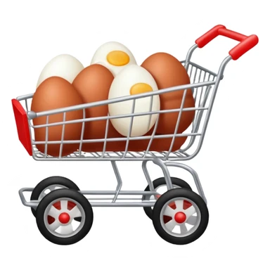 carrito de compras leche huevos carne pues que se vean los huevos mas pequeños  sticker