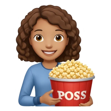 a hiịab holding a bucket of popcorn sticker