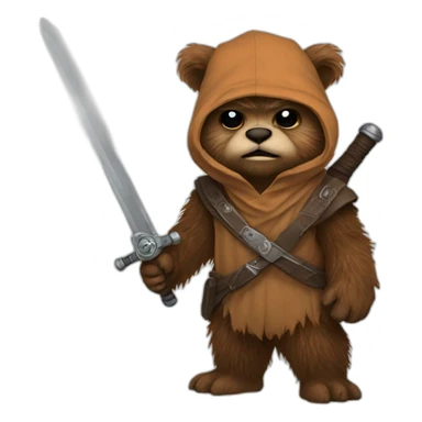 ewok with sword sticker