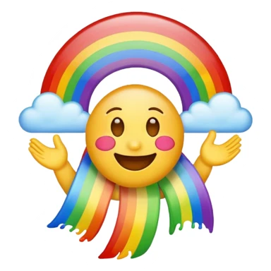emoji throwing up rainbows sticker